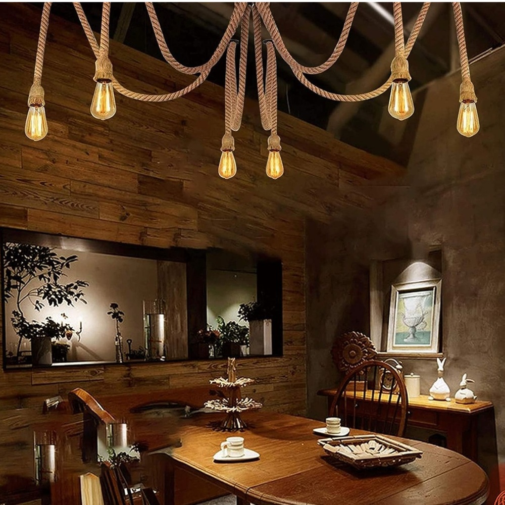 Kenroy Home Rope Pendant Light Retro
6 Heads